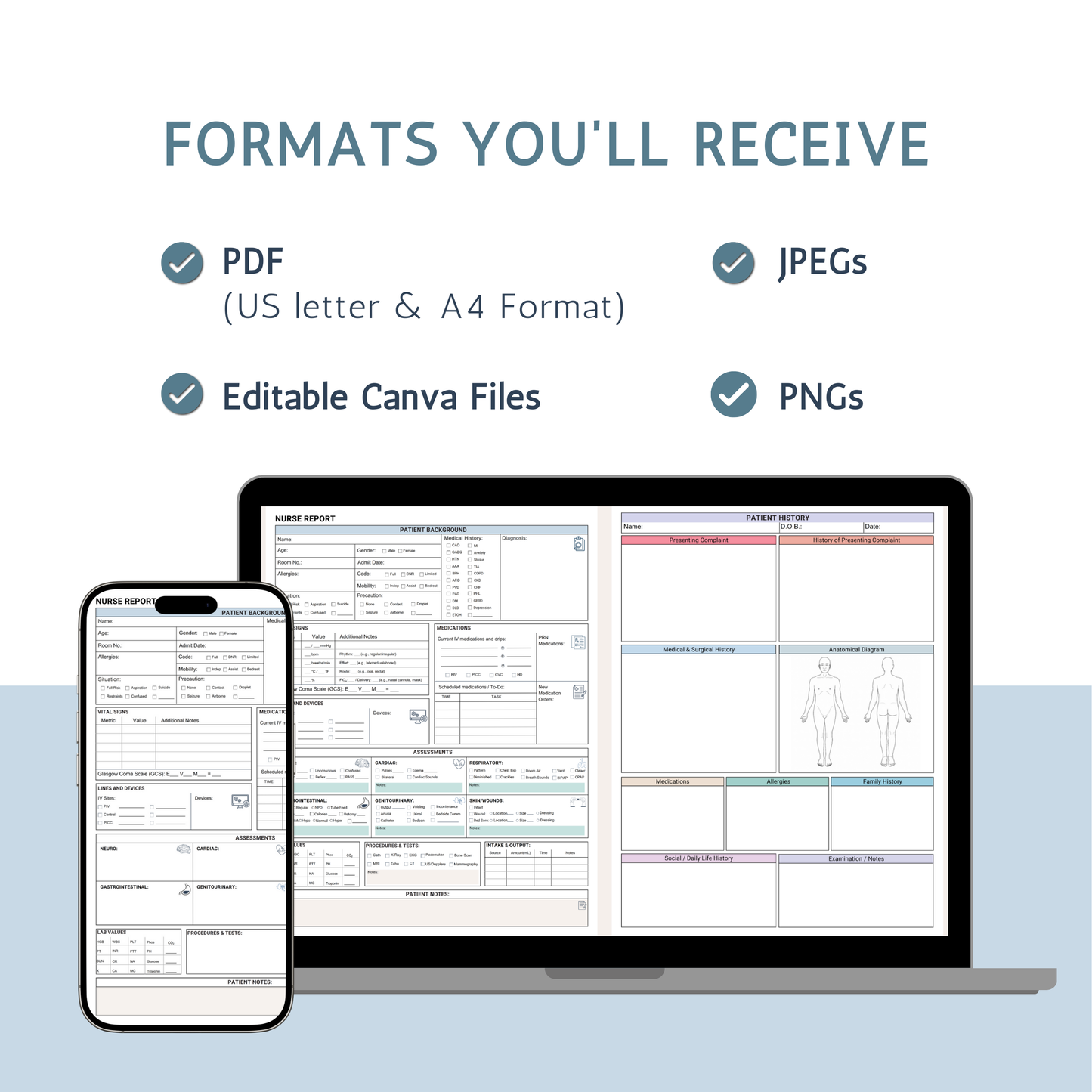 Editable ICU Nurse Report Sheet