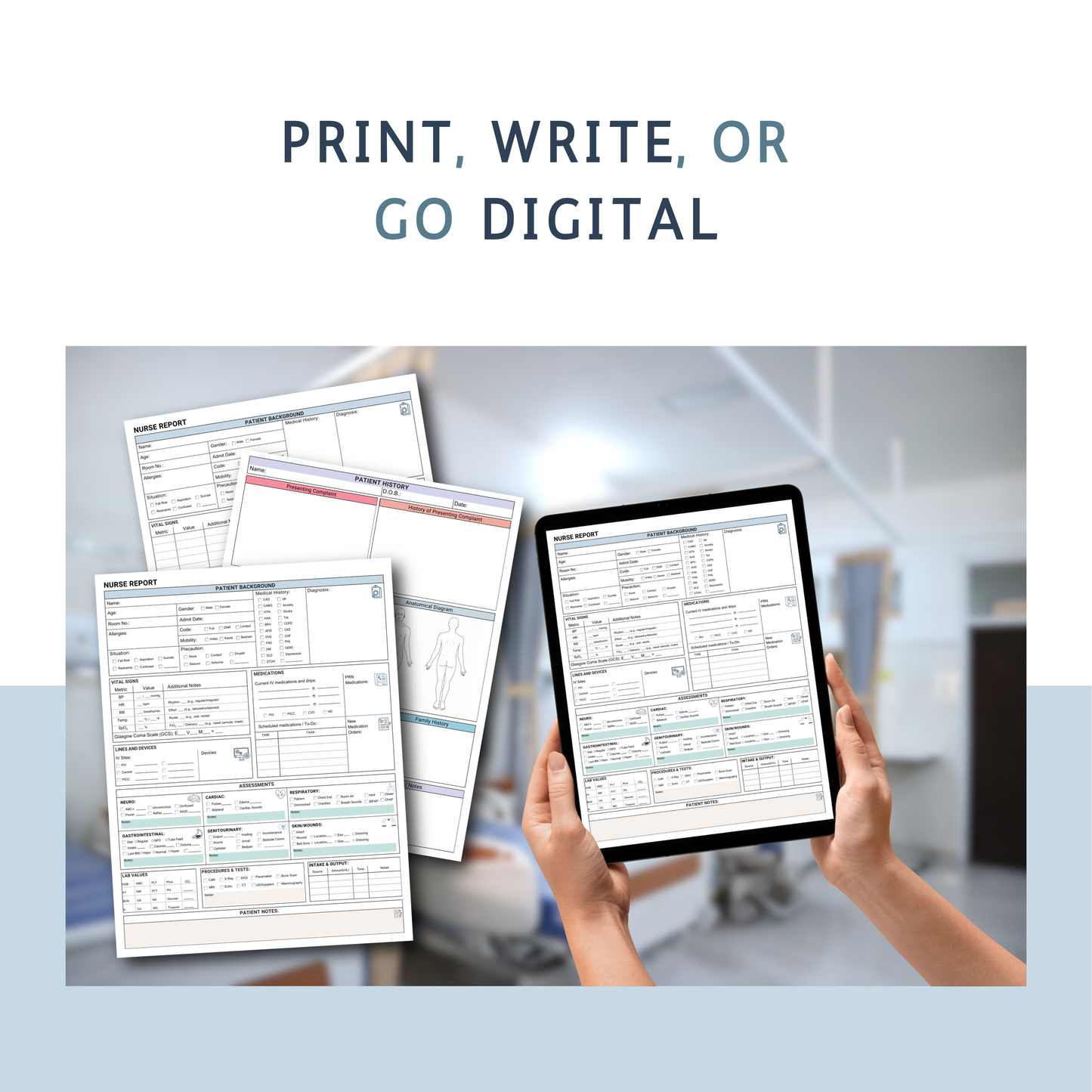 Editable ICU Nurse Report Sheet