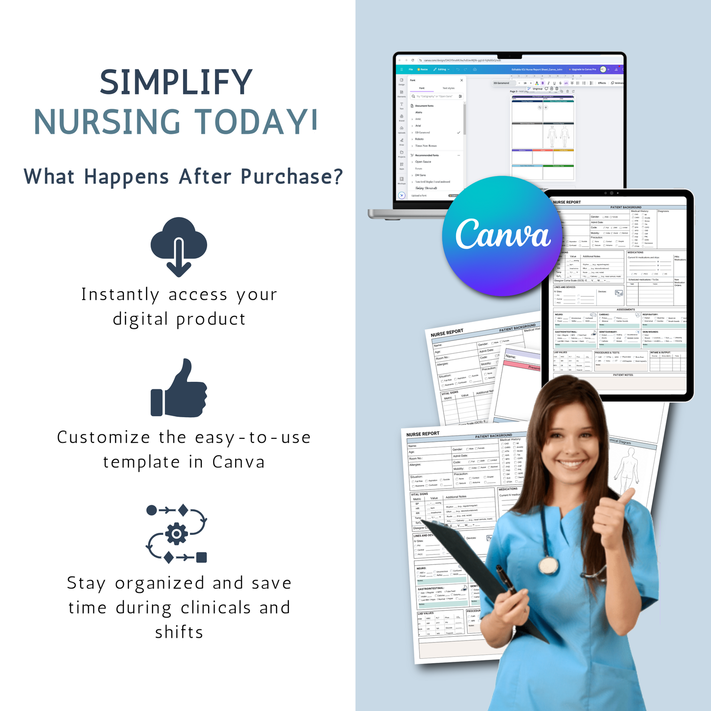 Editable ICU Nurse Report Sheet