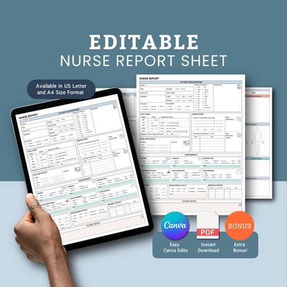 Editable ICU Nurse Report Sheet